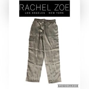 Rachel Zoe Tan Trousers Straight Leg Cotton Blend